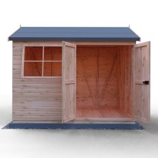 10 x 8 Shire Mammoth Professional Apex Shed - isolated front view, doors open