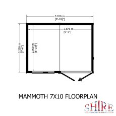 10x7 Shire Mammoth Professional Apex Shed - footprint