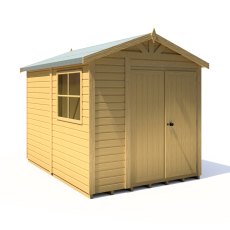 10x7 Shire Mammoth Professional Apex Shed - isolated angle view, doors closed