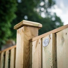 6ft High Grange Standard Featheredge Fence Panel - close up of the capping