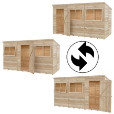 12x6 Shire Shiplap Pent Shed - interchangeable