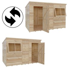 10x6 Shire Shiplap Pent Shed - interchangeable