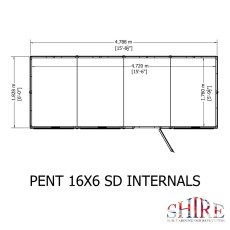 16x6 Shire Shiplap Pent Shed - footprint