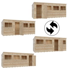 16x6 Shire Shiplap Pent Shed - interchangeable