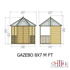 8 X 7 Shire Gazebo - dimensions