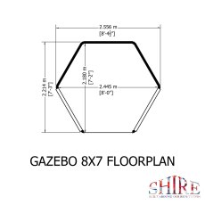 8 X 7 Shire Gazebo - footprint