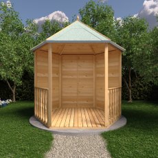 8 X 7 Shire Gazebo - in situ, front view, no furniture