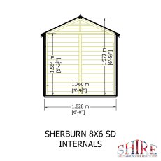 Shire Sherburn Shiplap Apex 8 X 6 Shed - internal view