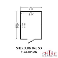 Shire Sherburn Shiplap Apex 8 X 6 Shed - footprint