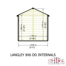 Shire Langley Shiplap Apex 8 x 6 Shed - internal dimensions