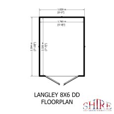 Shire Langley Shiplap Apex 8 x 6 Shed - footprint