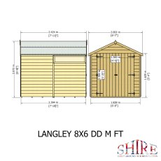 Shire Langley Shiplap Apex 8 x 6 Shed - dimensions