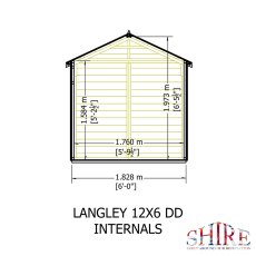 Shire Langley Shiplap Apex 12 x 6 Shed - internal dimensions