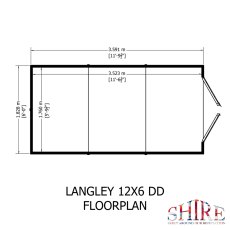 Shire Langley Shiplap Apex 12 x 6 Shed - footprint