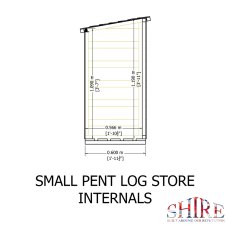 3 x 2 Shire Pent Log Store - Pressure Treated - internal dimensions