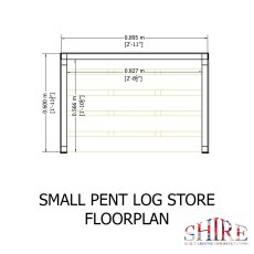 3 x 2 Shire Pent Log Store - Pressure Treated - footprint