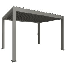 4m x 3m Biohort Metal Pergola - Metallic Quartz Grey with Metallic Quartz Grey Roof Louvres