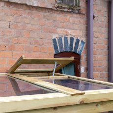 4x4 Forest Wallscape Lean To Wooden Greenhouse With Open Back - Pressure Treated - roof