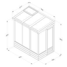 4 X 6 Forest Wallscape Lean To Greenhouse With Open Back - Pressure Treated - dimensions