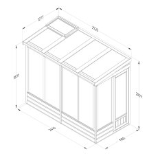 4 X 8 Forest Wallscape Lean To Greenhouse With Open Back - Pressure Treated - dimensions