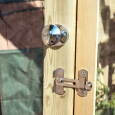 4 x 6 Forest Wallscape Lean To Greenhouse With Solid Back - Pressure Treated - door latch