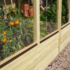 4 x 8 Forest Wallscape Lean To Greenhouse With Solid Back - Pressure Treated - hybrid panel