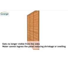 5ft High (1500mm) Grange Superior Lap Fence Panel - Pressure Treated - slats