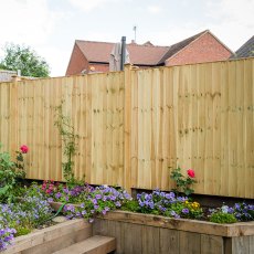 5ft High (1500mm) Grange Standard Featheredge Fence Panel - in situ