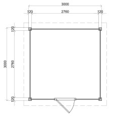 3m X 3m Lugarde Select Kent Pent Log Cabin Summerhouse In 28mm & 44mm Wall Thickness - specs