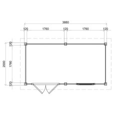 4m X 2m Lugarde Select Aberdeen Pent Log Cabin Summerhouse In 28mm & 44mm Wall Thickness - specs