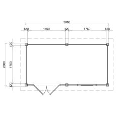 4m X 2m Lugarde Select Aberdeen Pent Log Cabin Summerhouse In 28mm & 44mm Wall Thickness - Black - specs