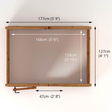 4 X 6 Mercia Woodsman Wooden Greenhouse - Polycarbonate - footprint