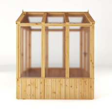 6 X 6 Mercia Woodsman Wooden Greenhouse - Polycarbonate - isolated side view