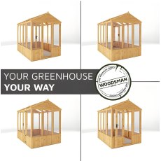 6 X 6 Mercia Woodsman Wooden Greenhouse - Polycarbonate - Modular Panels