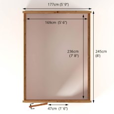 8 X 6 Mercia Woodsman Wooden Greenhouse - Polycarbonate - footprint