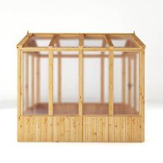 8 X 6 Mercia Woodsman Wooden Greenhouse - Polycarbonate - isolated side view