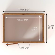 4 X 6 Mercia Woodsman Wooden Greenhouse - Styrene - footprint