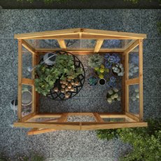 4 x 6 Mercia Woodsman Wooden Greenhouse - Toughened Glass - top view