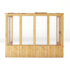 8 x 4 Mercia Woodsman Lean To Wooden Greenhouse - Polycarbonate - isolated side view