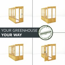 8 X 4 Mercia Woodsman Lean To Wooden Greenhouse - Styrene - modular