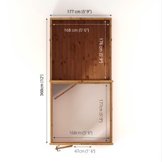 12 X 6 Mercia Woodsman Combi Greenhouse With Shed - footprint