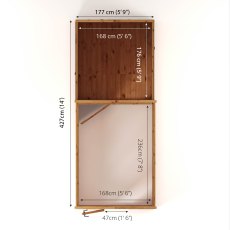 14 X 6 Mercia Woodsman Combi Greenhouse With Shed - footprint