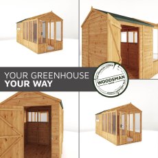 14 x 6 Mercia Woodsman Wooden Greenhouse and Shed Combi - Modular Panels