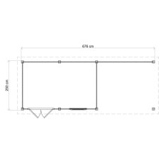 7m x 2.5m Lugarde Dublin Pent Summerhouse With Side Canopy In 28mm & 44mm Wall Thickness - Brown - dimensions