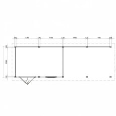 8m X 2.5m Lugarde Belfast Pent Summerhouse With Side Canopy In 28mm & 44mm Wall Thickness - dimensions