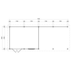 8m x 3m Lugarde Exeter Pent Summerhouse With Side Canopy In 28mm & 44mm Wall Thickness - specs