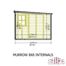 8 X 8 Shire Murrow Tongue And Groove Premium Corner Shed - internals