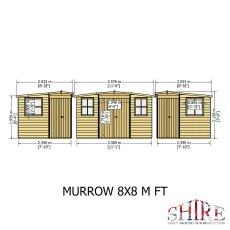 8 X 8 Shire Murrow Tongue And Groove Premium Corner Shed - footprint