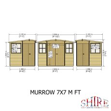 7 X 7 Shire Murrow Tongue And Groove Premium Corner Shed - dimensions