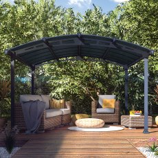 12 x 14 Palram Canopia Tucson 4300 Grey Garden Gazebo - in situ, front view